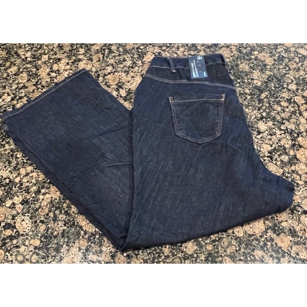 Lane Bryant Jeans Womens 18 Petite Blue Faded Flare Distinctly Boot Straight Fit
